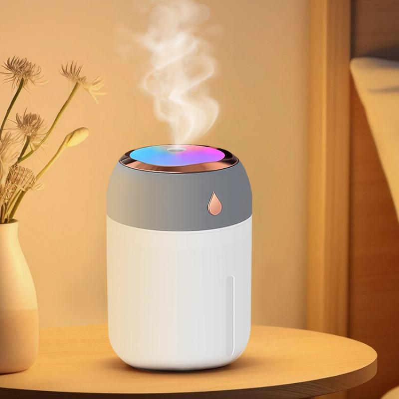 Mini Portable Air Humidifier with Colorful Light Small Air Atomizer USB Powered Humidifier Personal Desktop Humidifier for Car Office and Bedroom Mute Mist Maker Diffuser Home Desktop Humidifier
