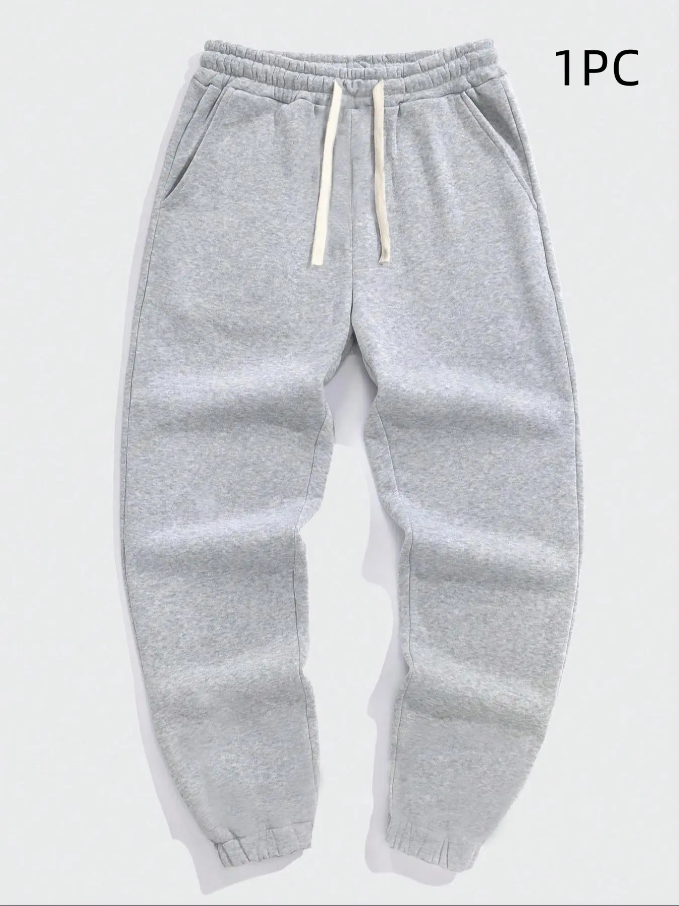 Men's Casual Fleece Drawstring Pants, Comfortable Warmth for Daily Wear, Sports & Outdoor Activities, Men's Jogger Sweatpants, Drawstring Waist Sweatpants, Drawstring Waist Athleisure, Athleisure Style Bottoms, Adjustable Drawstring Sweatpants