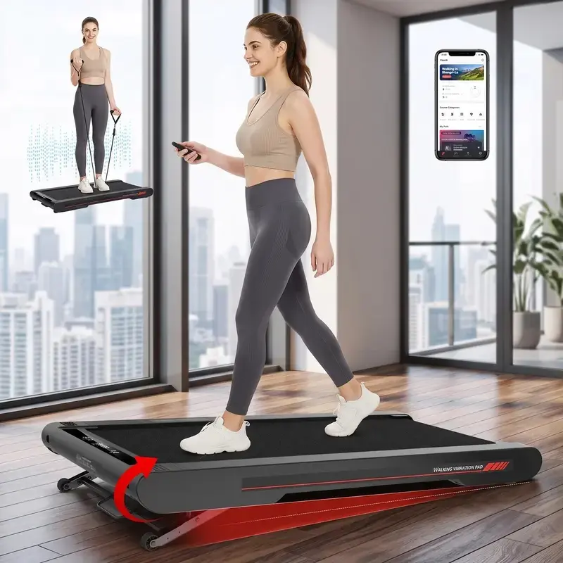 4-in-1 Modern Folding Walking Pad Treadmill for Home Gym, Compact Design with 2.5HP Quiet Motor, Auto Incline, Vibration Massage, LED Display, Remote Control, 350 lbs Capacity