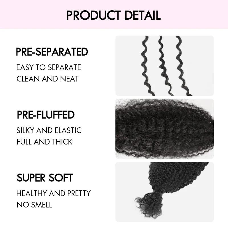 QVR Upgraded Kinky Bulk Natural Black hair 4a/3c Extensions Dreads Dreadlocks Hairextensions SpringStatements