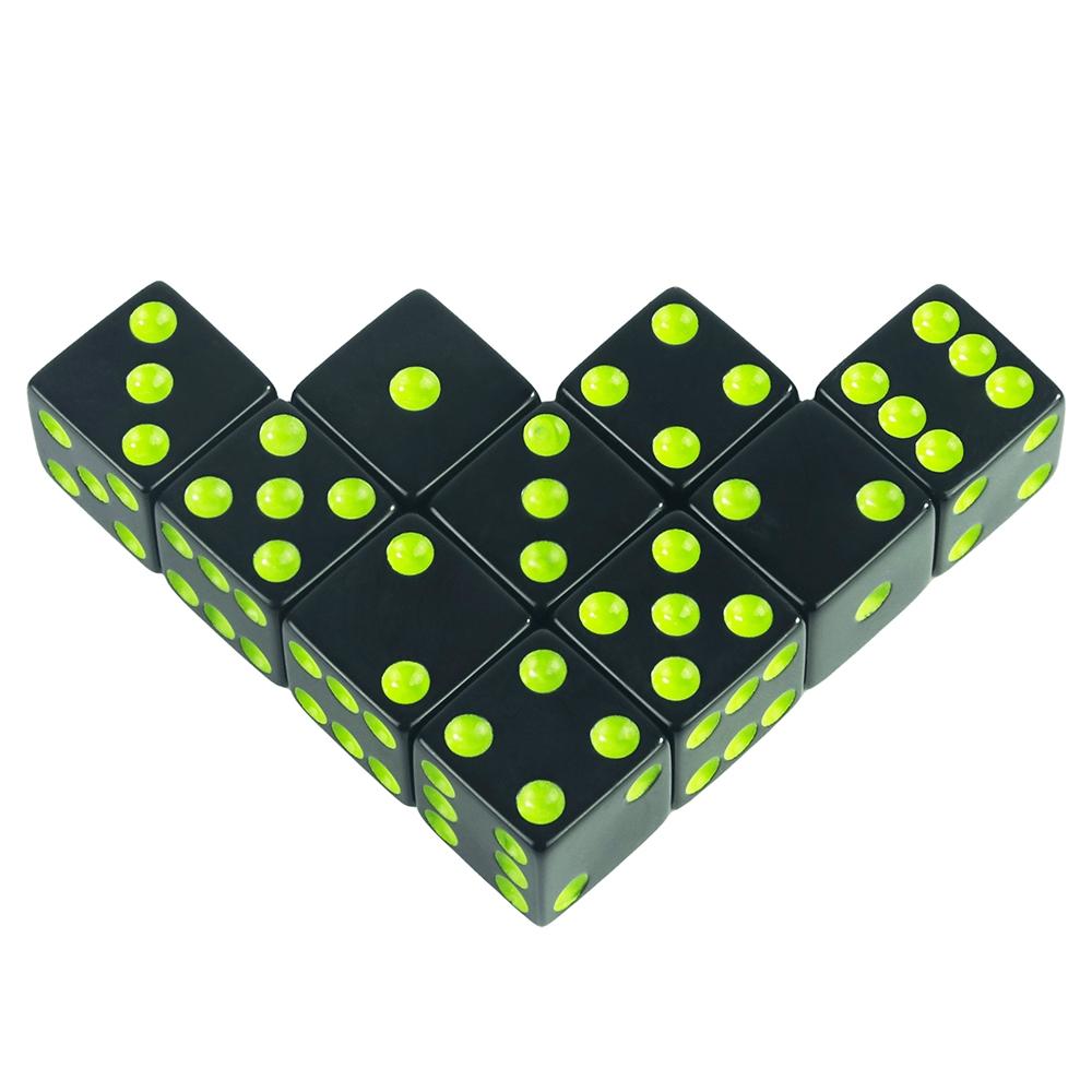 10pcs Acrylic D6 Dice Set, 16mm Standard Size Right Angle Dice, Tabletop Game Accessories, Choking Hazard Warning, No Ca Prop 65, Non-Toxic Material, Durable