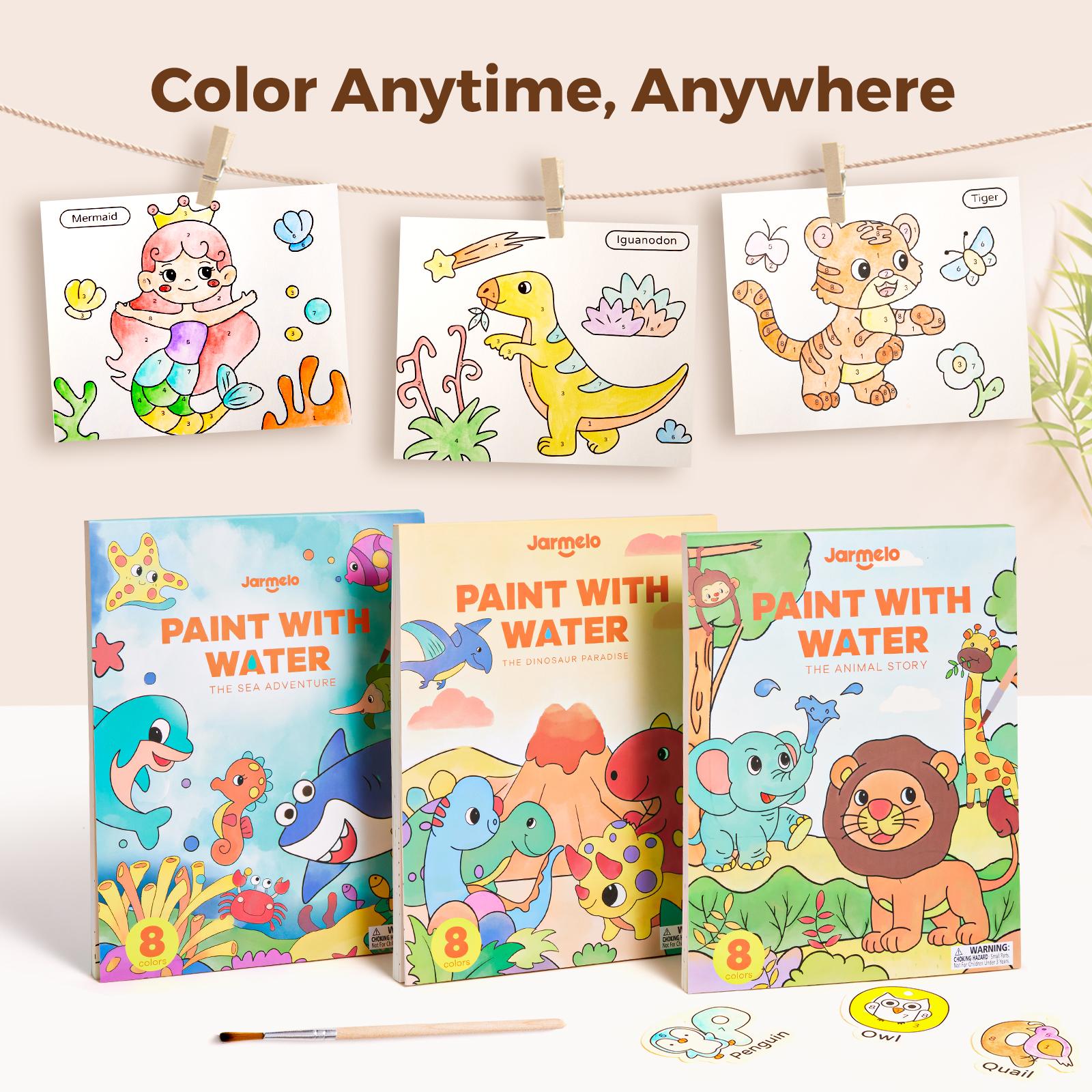 Jar Melo Paint with Water Coloring Books, Kids Watercolor Painting Sets Mess Free Art Craft Drawing Toddler Activities Toy Easter Gifts