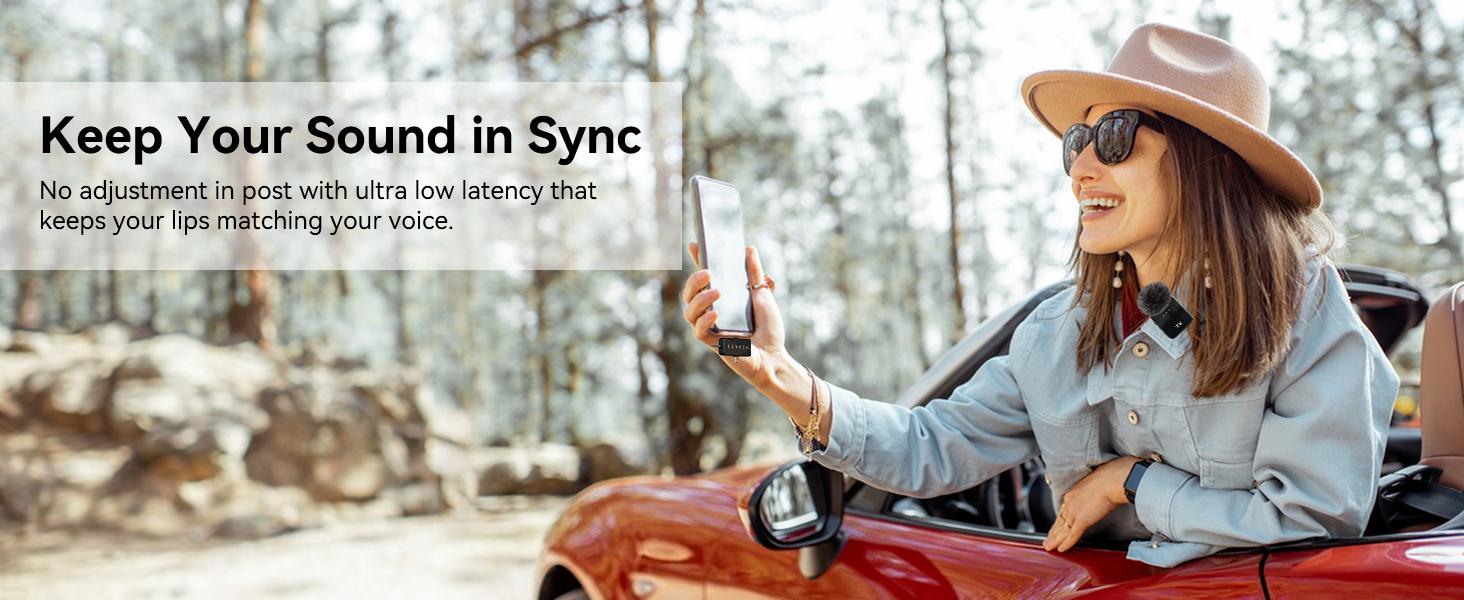 2-Pack Wireless Lavalier Microphone,for iPhone/Android/Camera, 328ft Transmission, 18H Battery Life, Mini Microphone for Record Interview, Vlogs, YouTube