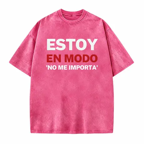 1pc Women's Casual Short Sleeve T-Shirt - Bold Spanish "Estoy en Modo No Me Importa" Print, Black with White & Red Text, Round Neck, Machine Washable, All-Season Comfort, T-shirt Stylish, Everyday Clothing, Relaxed Fit Tee, Comfor