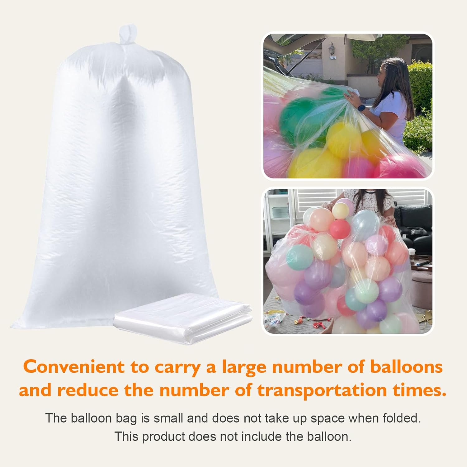 Kedixies 2 Pack Balloon Transport Bags –  98.4 x 59 Inch  Clear Plastic Storage Bags for Party Decorations, Balloon Delivery, and Event Supplies