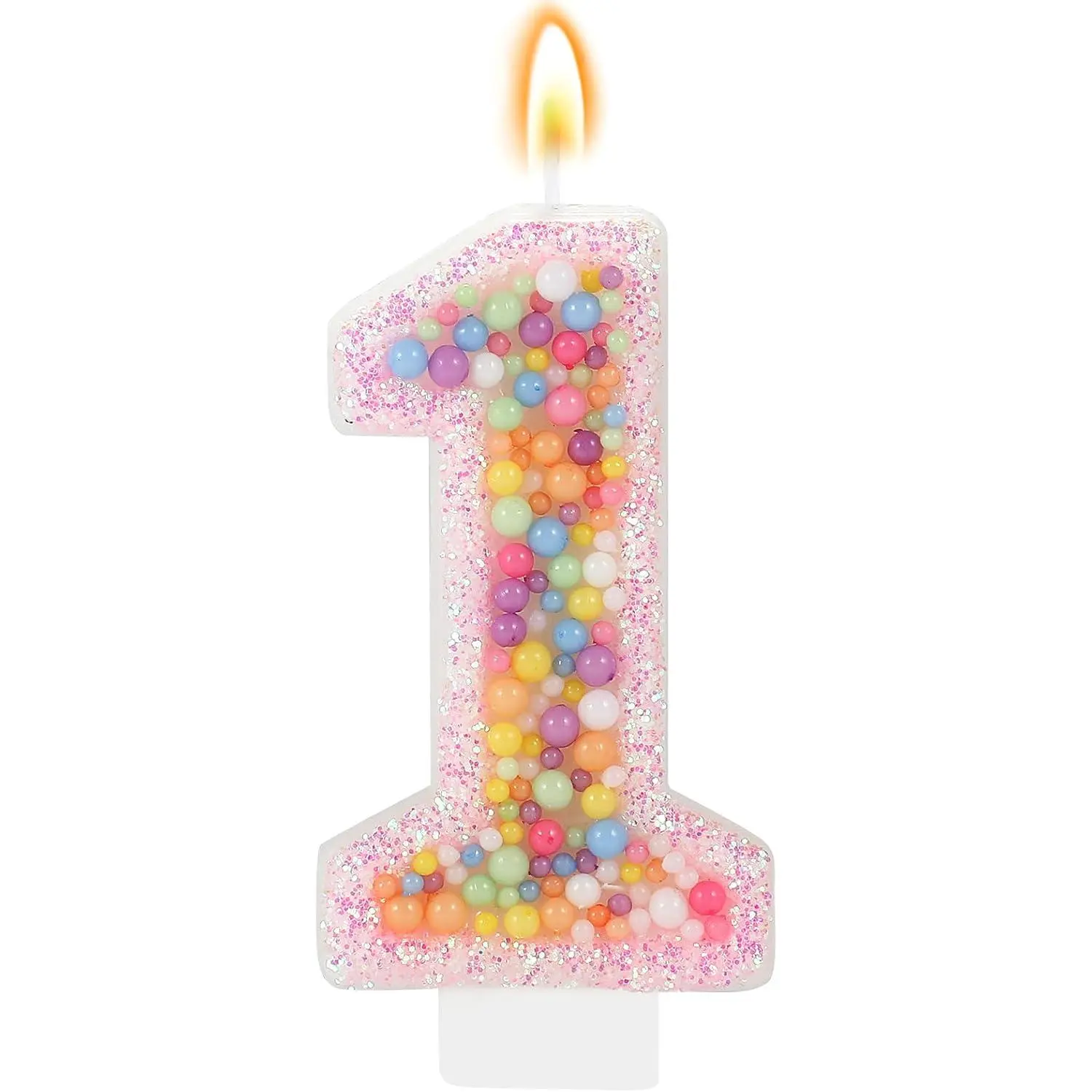 Pastel Macaron 1st Birthday Candle Sweet   Candle Cake Topper Cupcake Decorations for Girls and Women Party Decor Anniversary Celebrations Supplies