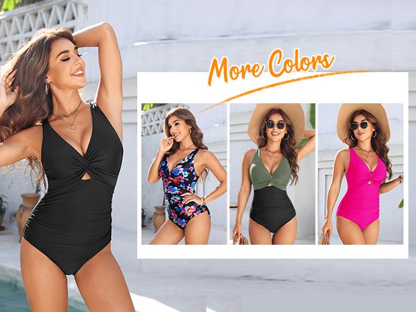 Aqua Eve Women One Piece Swimsuit - Tummy Control Push Up Bathing Suit Cut Out Swimwear Aqua Eve Women One Piece Swimsuit - Tummy Control Push Up Bathing Suit Cut Out Swimwear