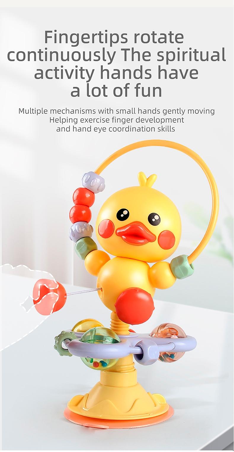 1Pack Baby High Chair With Suction Cups, Dining Table Rattles Toy, Soothing Interactive Grip Toy, Baby Teething Toy, Animal Rattle, Gift For Infants Boys Girls