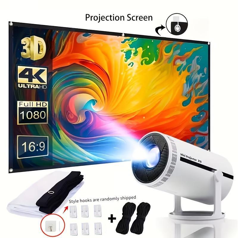 150-Inch Portable Projector Screen, Wrinkle-Free Design, 4K Ultra HD, 16:9 Aspect Ratio, Ideal for Home Theater and Camping, Easy Installation