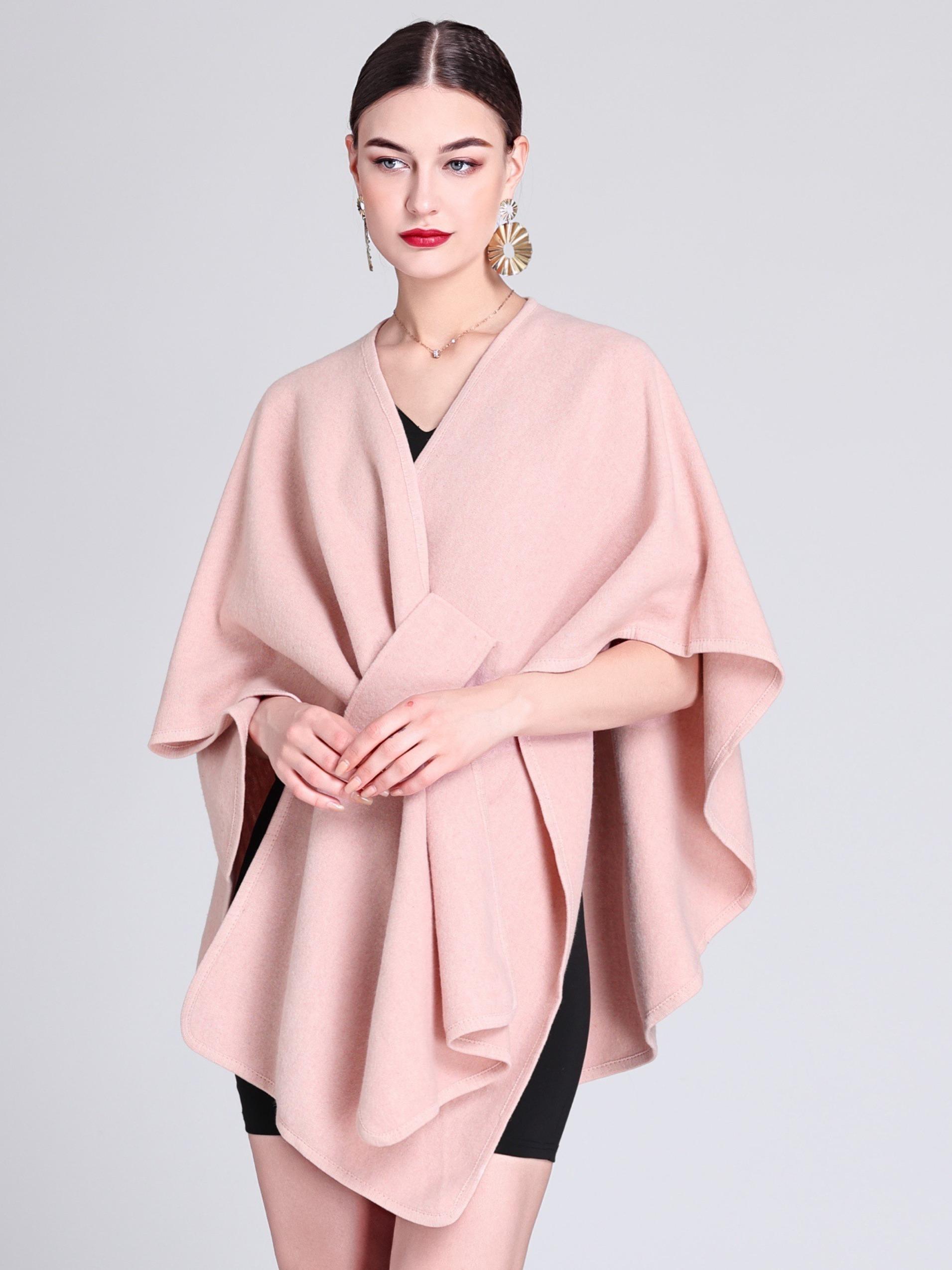 Women's Fall Winter Fashion Solid Color Shawl, Warm Comfortable Scarf, Casual Multifunctional Wrap for Autumn/winter Decor Trendy Solid Shawl