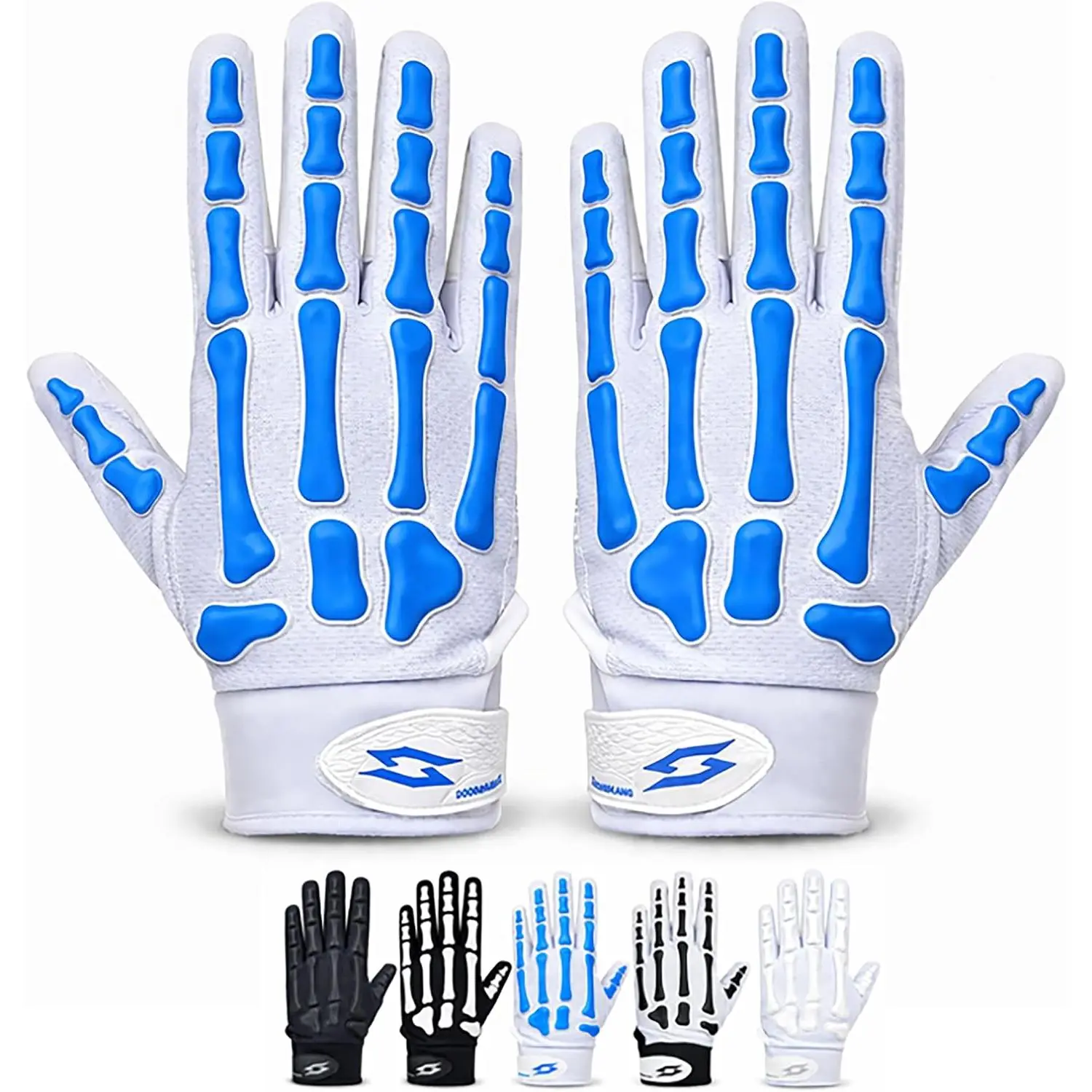 Bone Padded Lineman Football Gloves | Reinforced Leather Padded Palm Impact Protection Backhand Durable Grip Wrist Support Youth Adult Battle Players