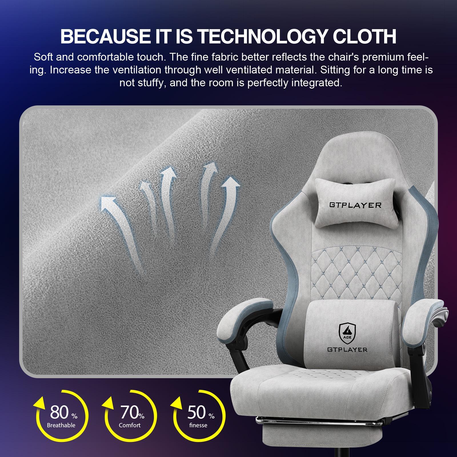 【Year-End Sale】 GTPLAYER gaming chair. It's an office chair made of high - tech fabric. It's got a pocket spring seat, adjustable armrests and a footrest. It's a high - back ergonomic chair with an adjustable, comfy and modern style!