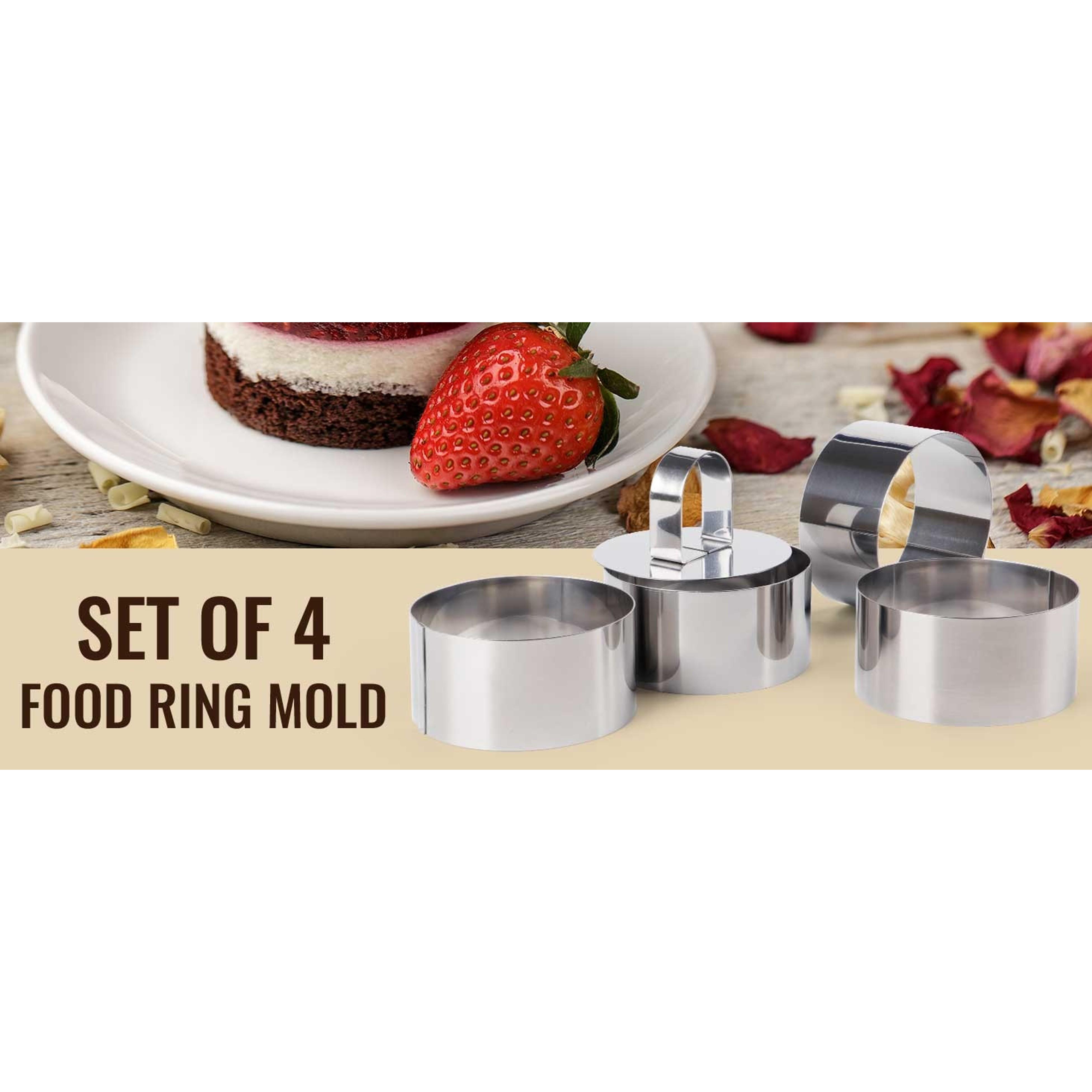 3 Inch Round Cake Ring Mold, Stainless Steel Cooking Crumpet Rings for Baking & CookingGift