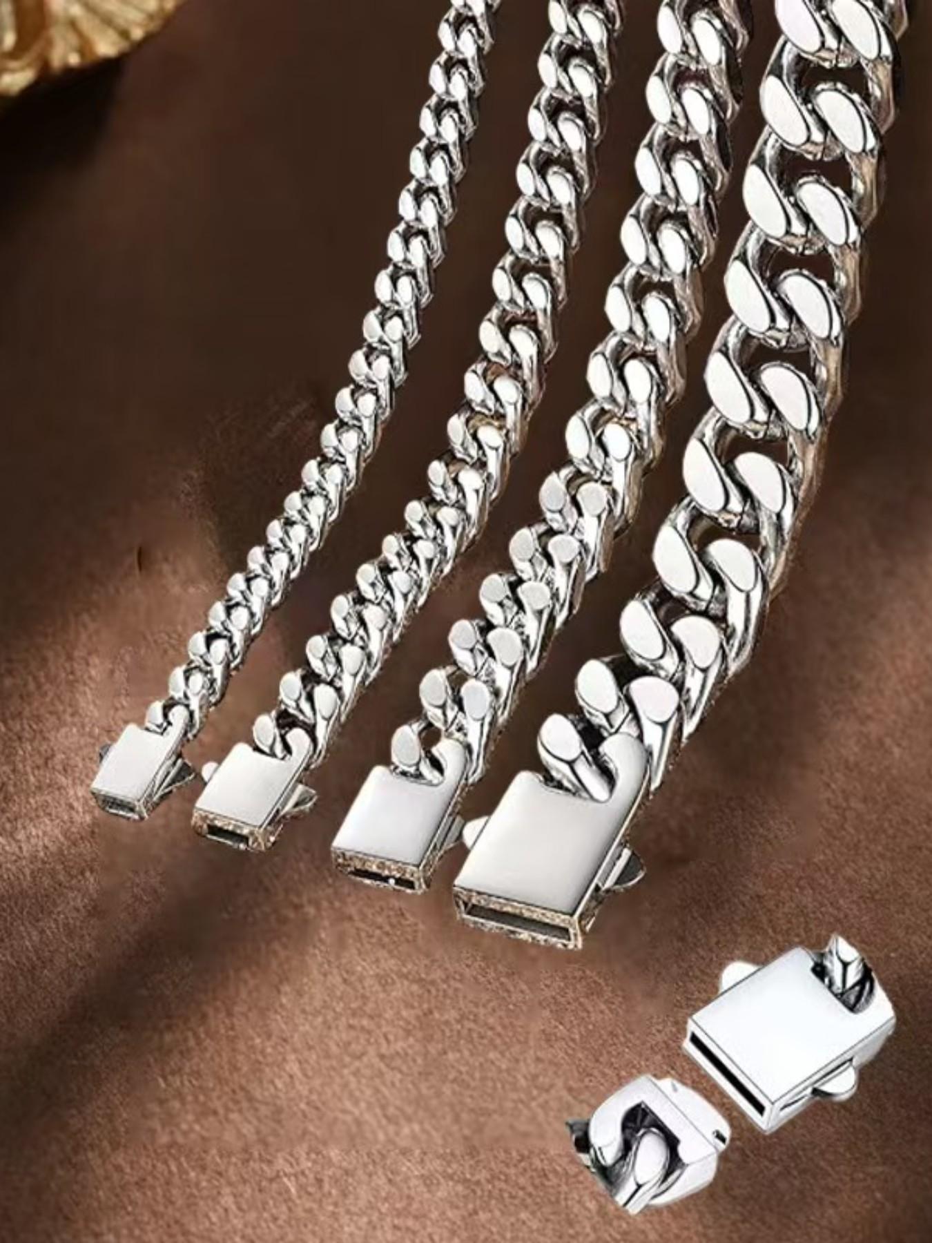 Titanium Steel Cuban Link Chain Necklace for Men Women, Non Tarnish Hypoallergenic Curb Chain, Hip Hop Jewelry for Gift