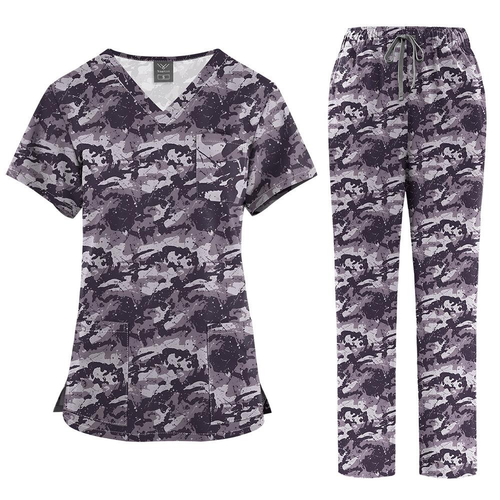 Printed Hand Washing Set Thin Comfortable Breathable Doctor Nurse Cartoon Printed Work Uniform Nurse Uniform