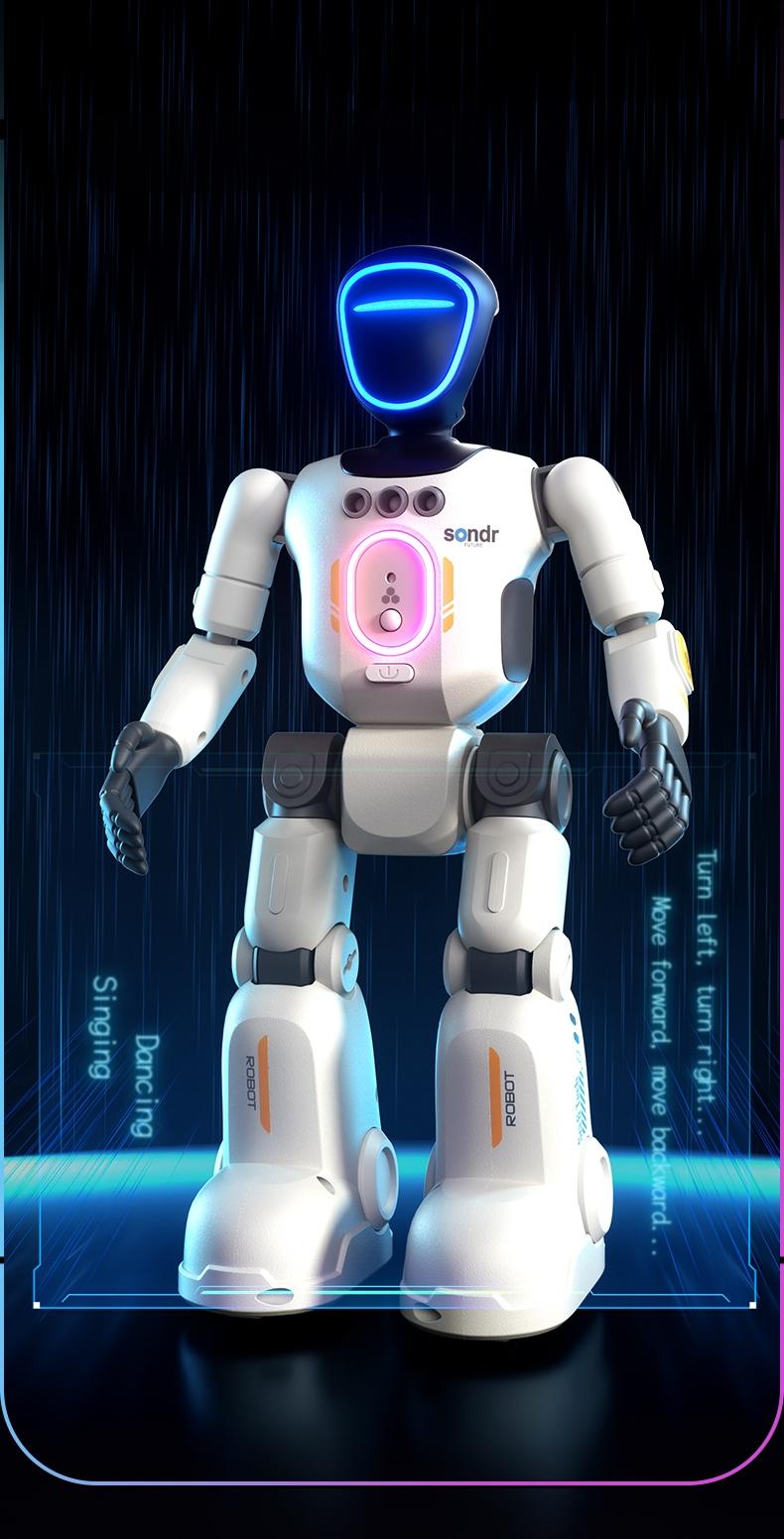 Bionic Joint Smart Robot, Realistic Robot, Intelligent Programming Language Recording Gesture Control, Multifunction Walks Slides Sings Dances Emotion Toy Ai Gift