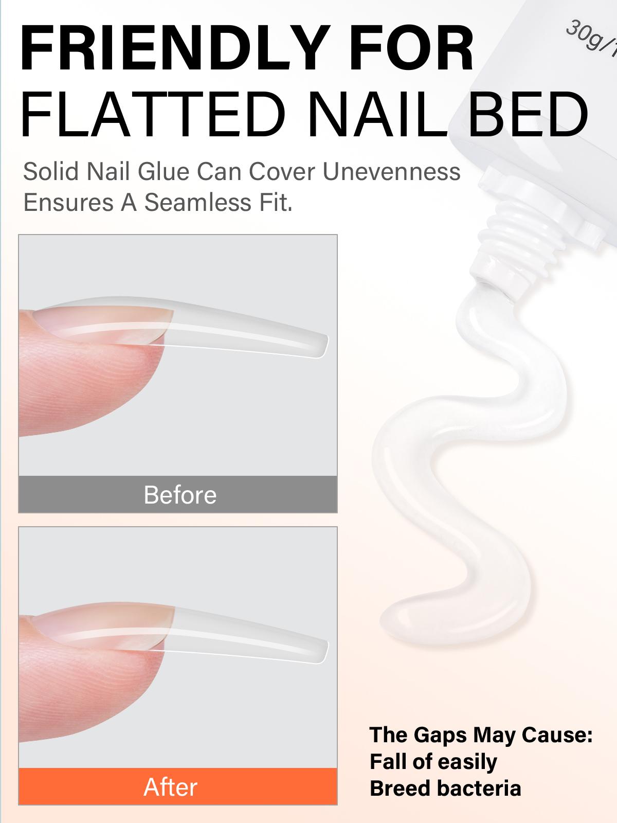 Aillsa StayBond Press On Nail Kit with Gel Glue & UV Lamp – Strong Hold, Salon Finish, Long-Lasting DIY Salon Nails at Home