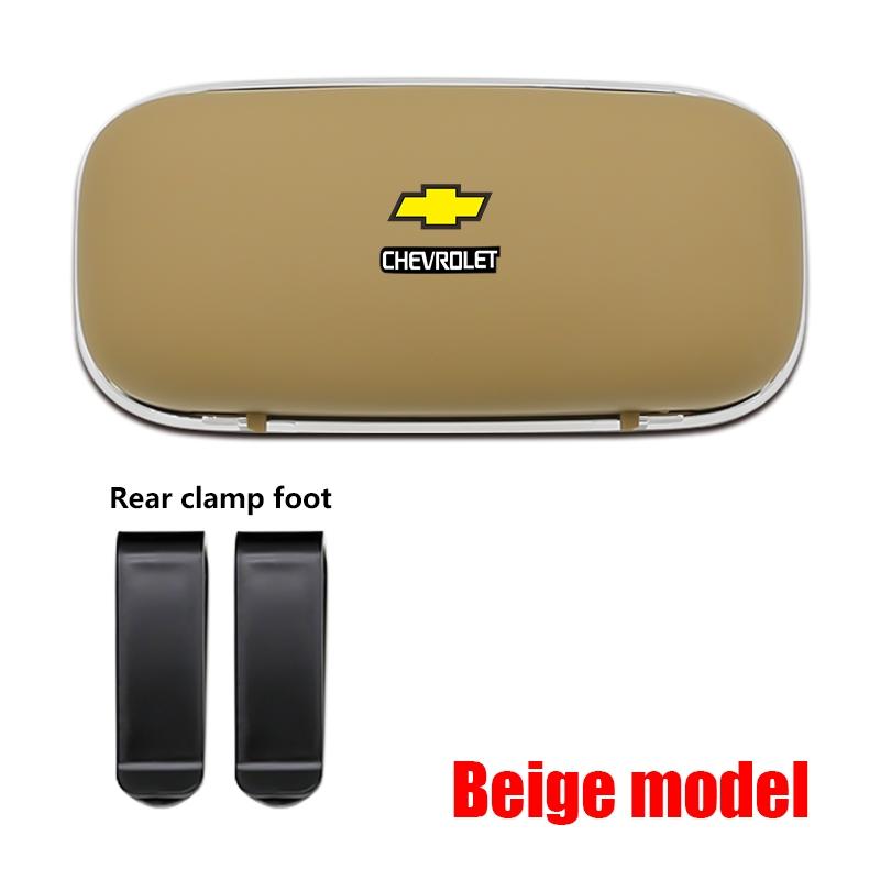 Chevrolet Car Sunglasses Eyeglass Case, Storage Box, Glasses Holder Clip, Includes Two Stands, Suitable for Chevrolet Vehicles