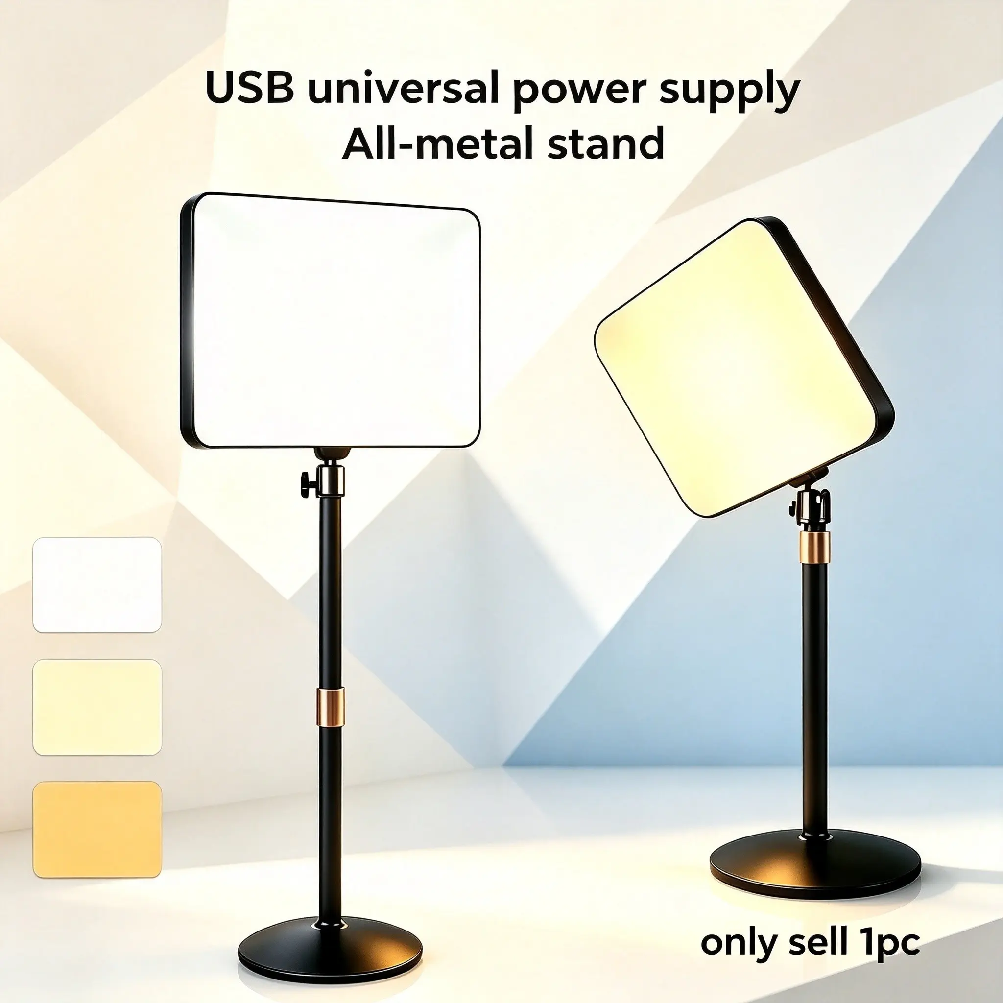 Heavy-Duty Base LED Panel Light, Led Video Lights, Adjustable Stand with, Ideal for Live Streaming, Product Photography, Beauty Lighting