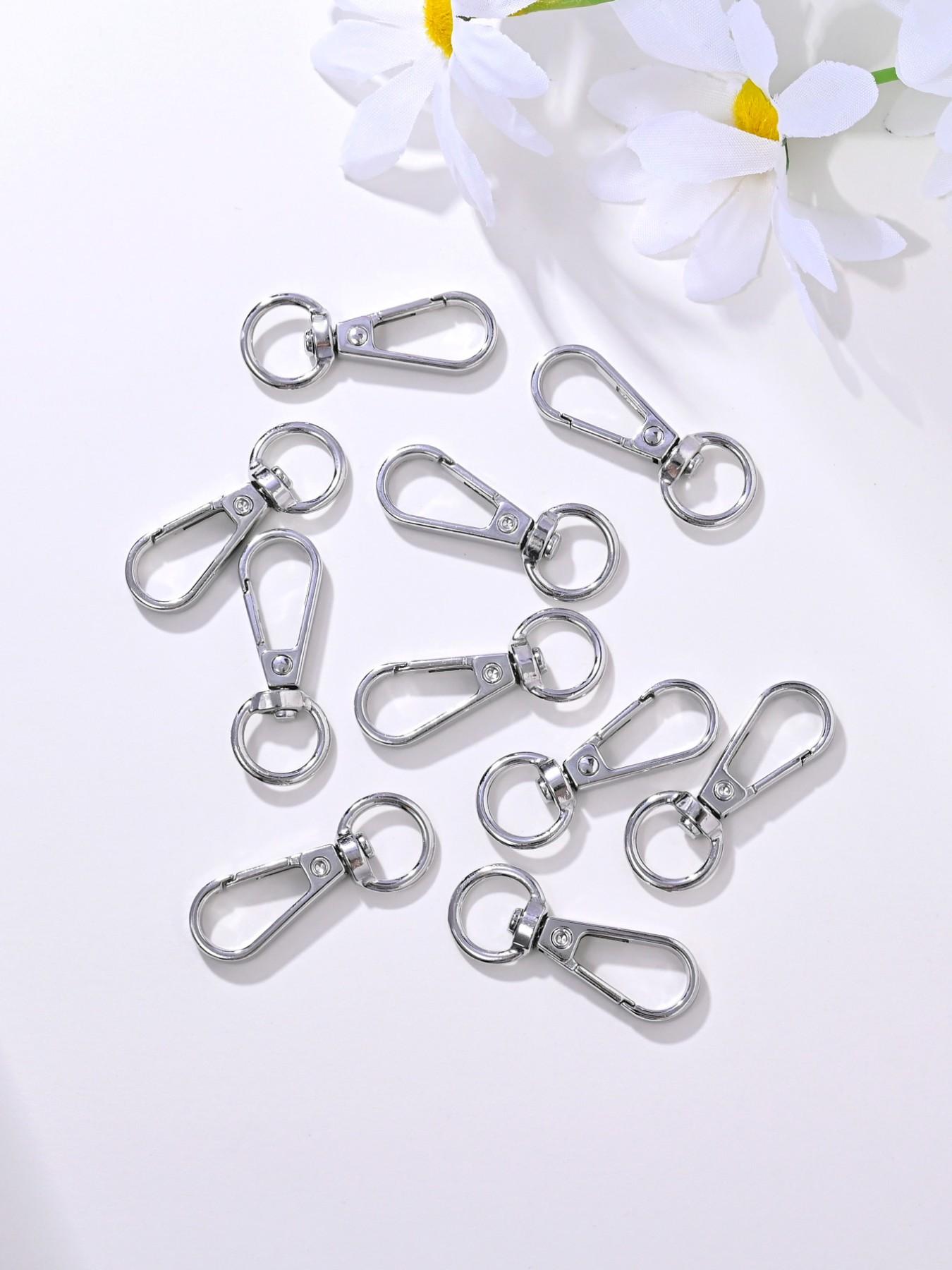 10 Fashionable Simple Metal Rotating Keychain Accessories Hooks, Ideal for DIY Keychain Making, Hardware Supplies for All Seasons