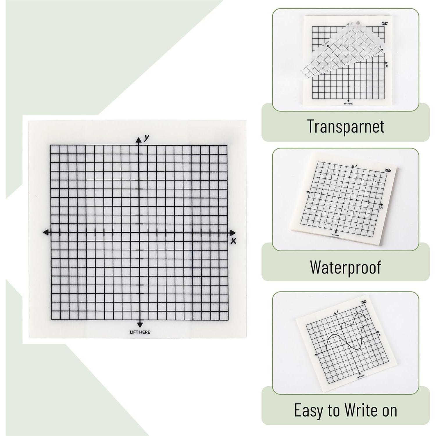 - Transparent Graph Sticky Notes, 3x3 Inch, 6 Pads, 50 Sheets/Pad, 6 Grid Designs, Square Graph Paper Notes & Fineliner,  Grid Sticky Note Pads for Math, Study, Journals, Planners