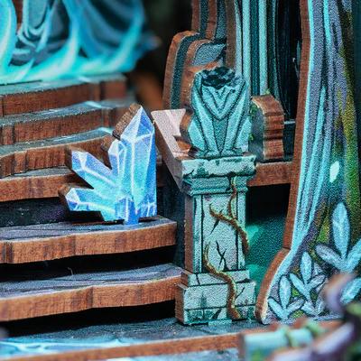 【The Gate of Wonderland】CUTEBEE Book Nook Kit - DIY Miniature House Magic Tiny House Booknook Dollhouse Kit for Adults, Teens, 3D Wooden Puzzle Bookshelf Insert Decor, Gifts for Family and Friends