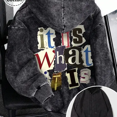 Unisex Vintage Wash Hoodie, Zip-Up Sweatshirt, Loose-Fit Street Style, Vintage Style Streetwear, Fall & Winter Wear, Essential for Daily