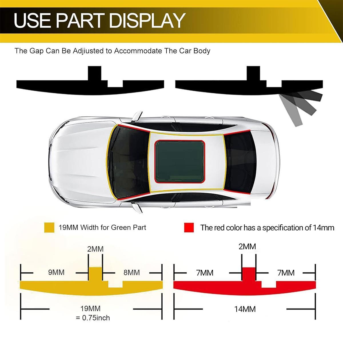 Car Windshield Rubber Seal, Car Windshield Seal Strip, Universal Car Window Seal, Car Exterior Accessories for Car Roof Windshield,Easy to Install,Water leakage prevention