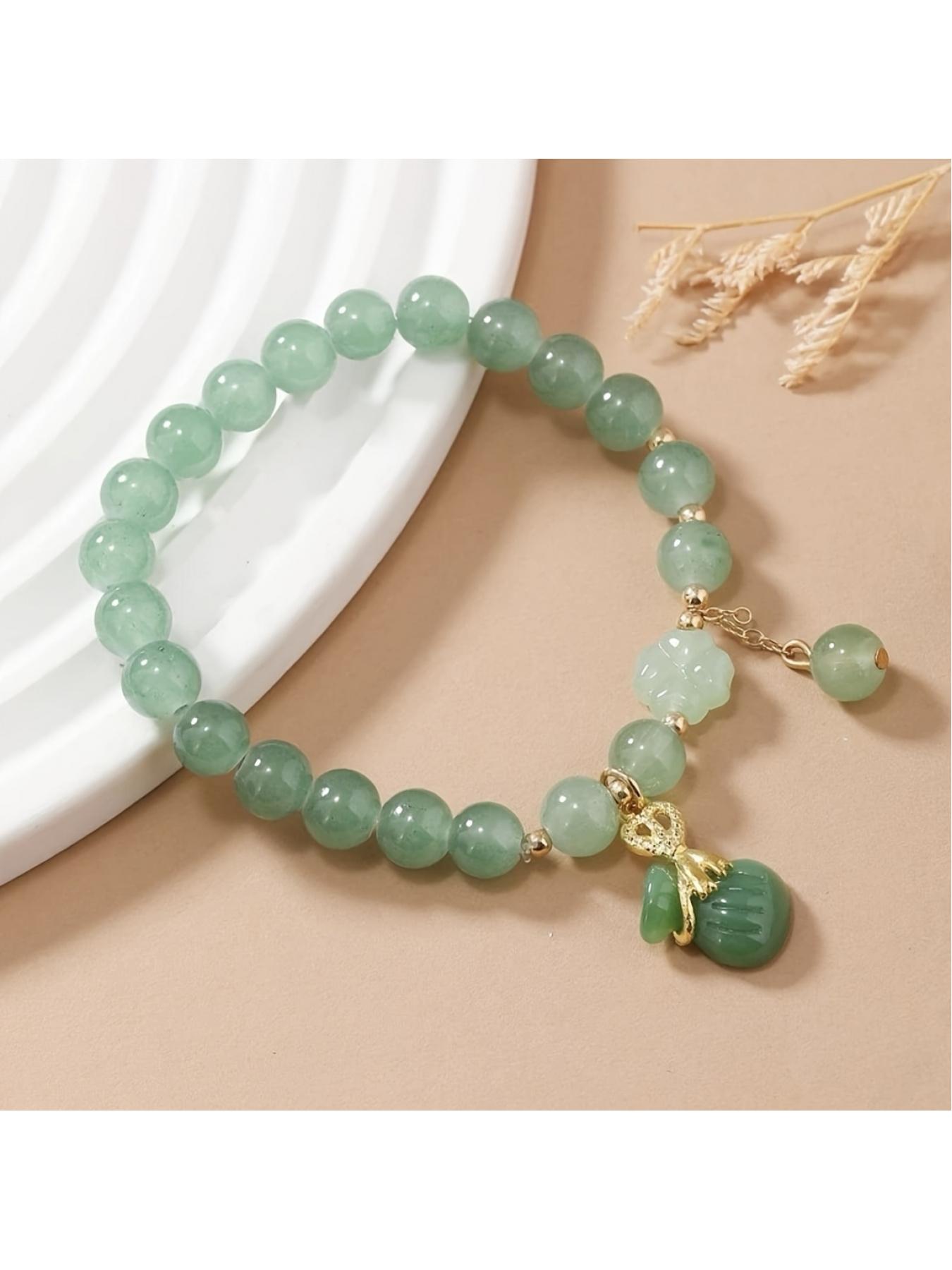 Lucky Clover Beaded Keychain for Women Elegant Money Bag Key Ring Luxury Glass Jewelry Daily Use Gift