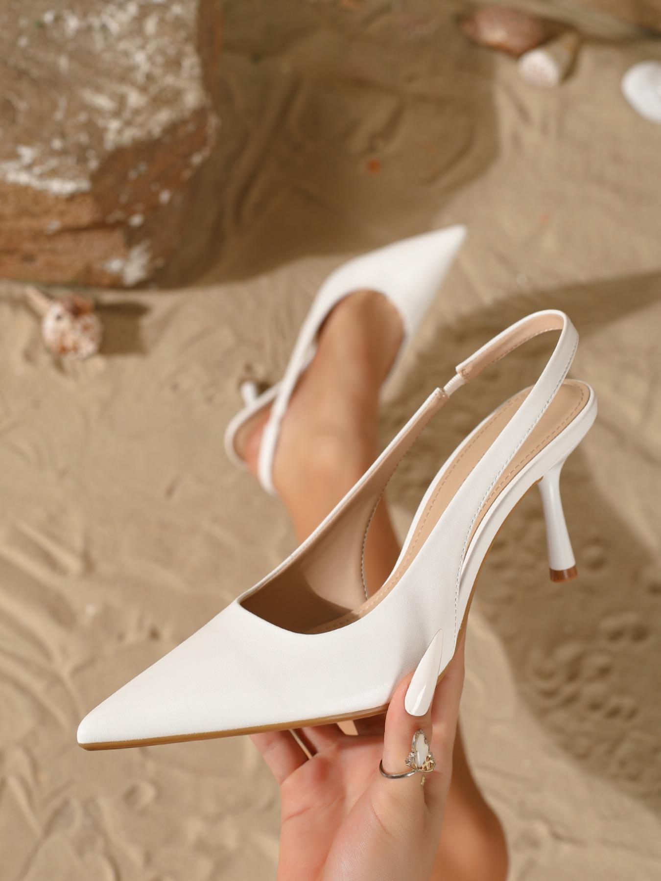 Women's New Fashion Elegant Pointed Toe Stiletto High Heels, Elegant Party Shoes, Patent Leather Slip on Shoes for Wedding Dresses & All Seasons Wear