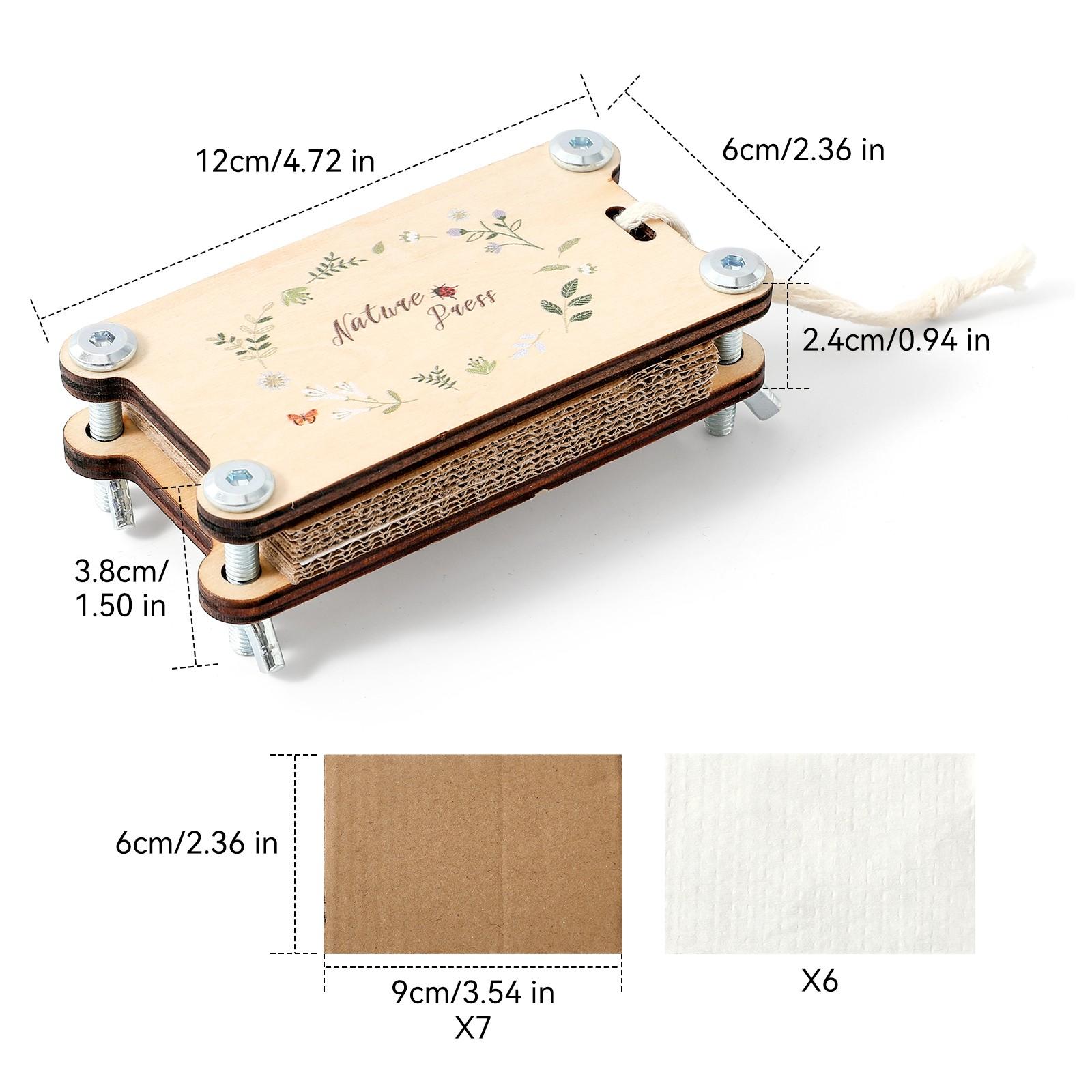 Outdoor Nature Exploration Kit - Wooden Flower and Leaf Pressing Stationery - STEM Educational Science Toy for Preschoolers - DIY Art Craft Activity Set for Preserving Dried Flowers & Flora
