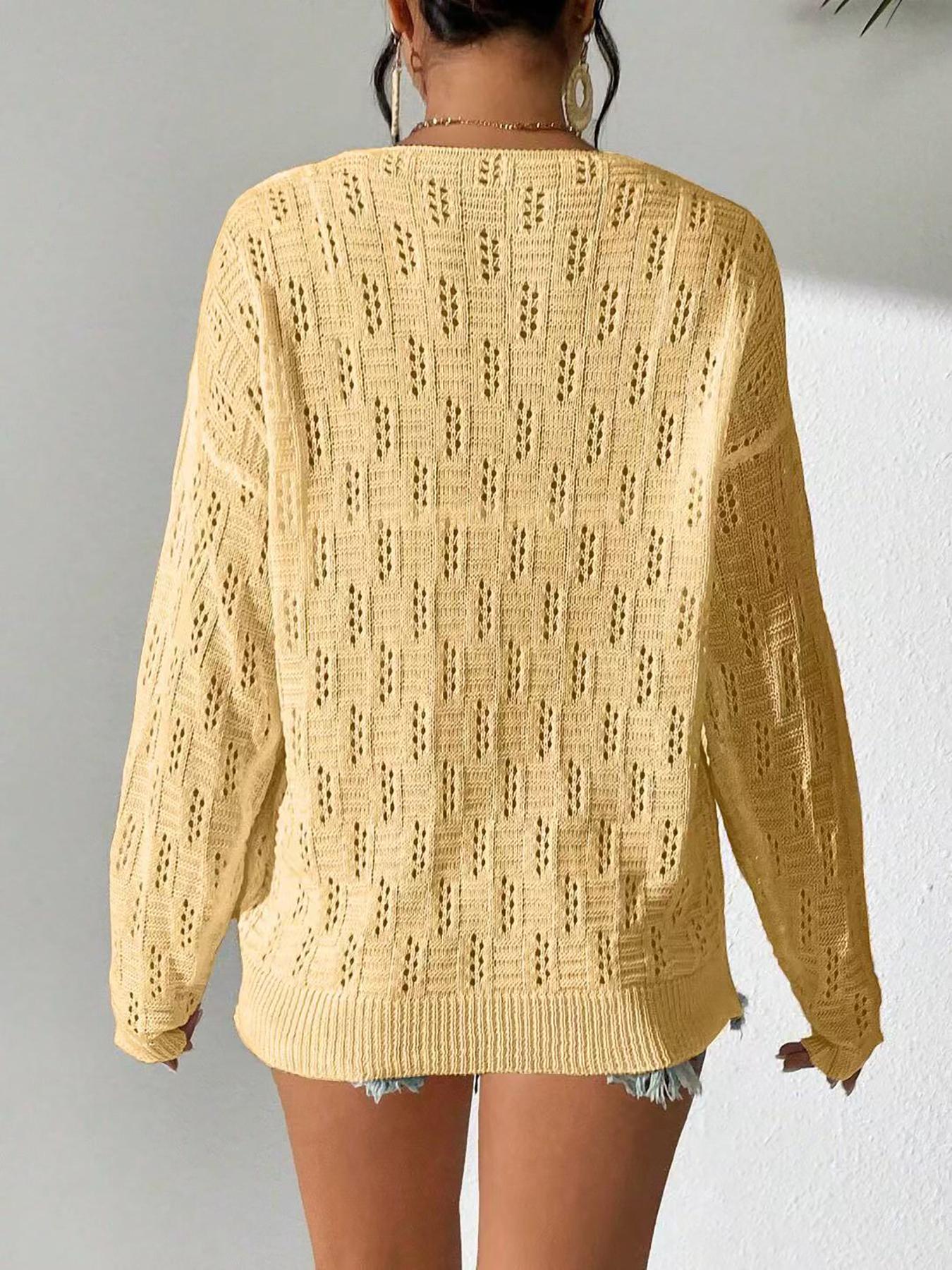 Girl Hole Lazy Style Full Sleeves Jumpers Tops Hollow Out Sexy Women Fashion Casual Basic Streetwear Femme Sweaters Pullovers