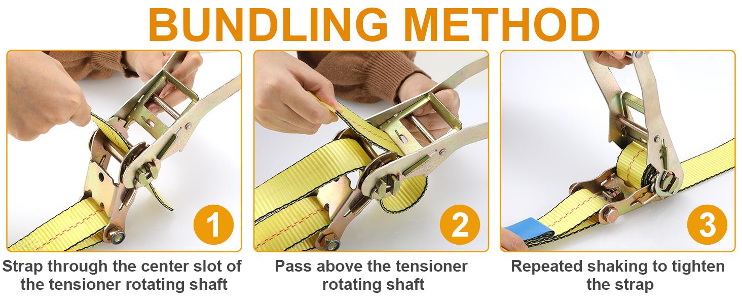 4 Pack 2 in x 27 FT Flat Hook Ratchet Straps ,11,000 lbs Break Strength,Heavy Duty Tie Down Straps for Trucks ,Orange/Yellow 4 Pack 2 in x 27 FT Flat Hook Ratchet Straps ,11,000 lbs Break Strength,Heavy Duty Tie Down Straps for Trucks ,Orange/Yellow