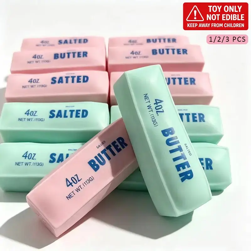 Soft Crunchy Butter Stick Shaped Squishy, Slow-Rising Stress Relief Sensory Squeeze Toy, Desk Toy for All Ages, Ideal Gift