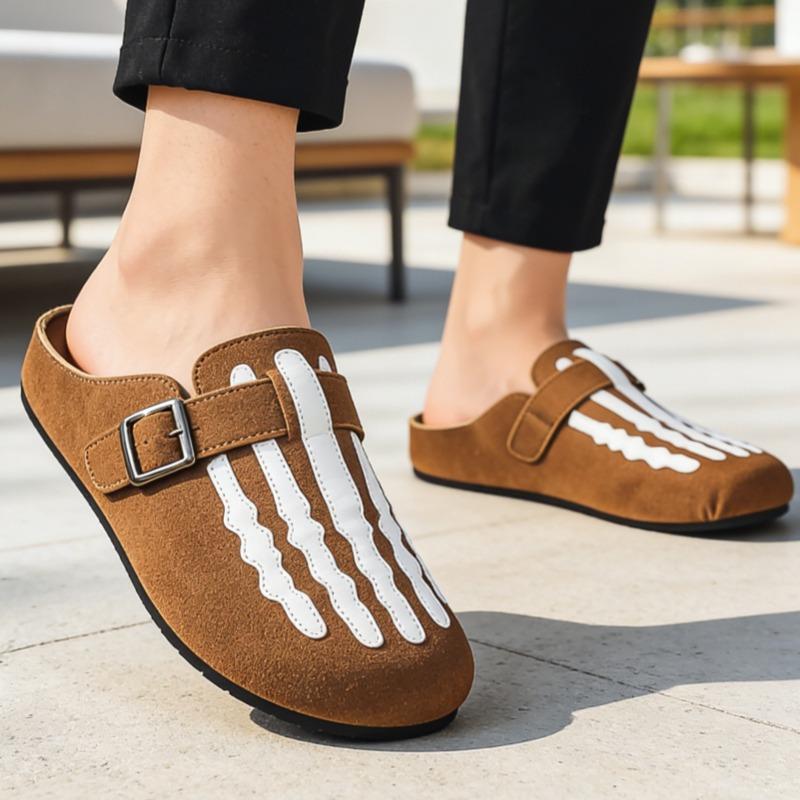 Spring Summer New Men's Half-Enclosed Sandals, Soft Skin-Friendly Material, Lightweight Design for Indoor Relaxation & Outdoor Walks
