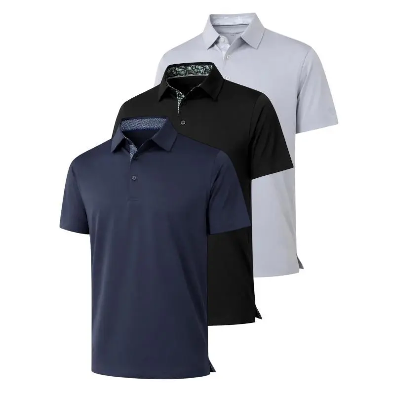 Men's 3-Pack Polo Shirts – Soft and breathable, comfortable short-sleeve casual fit, classic collared polo shirts, suitable for work, golf, travel, and daily wear, Father's Day gift