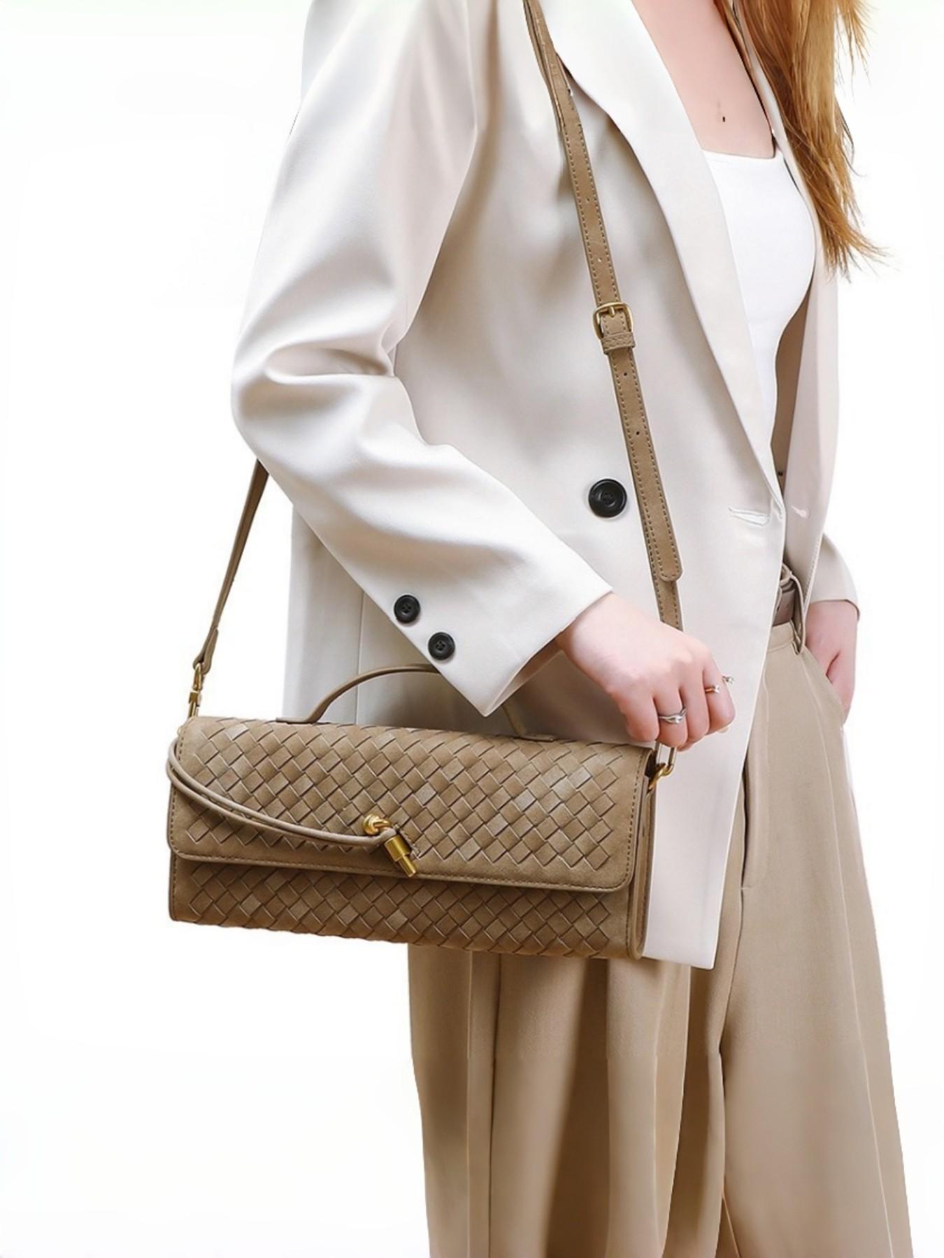 Elegant Women's Evening Bag, Matte Suede Velvet Handbag, Neutral Style, High-Quality Crossbody Backpack, French Chic, Soft and Gentle Design