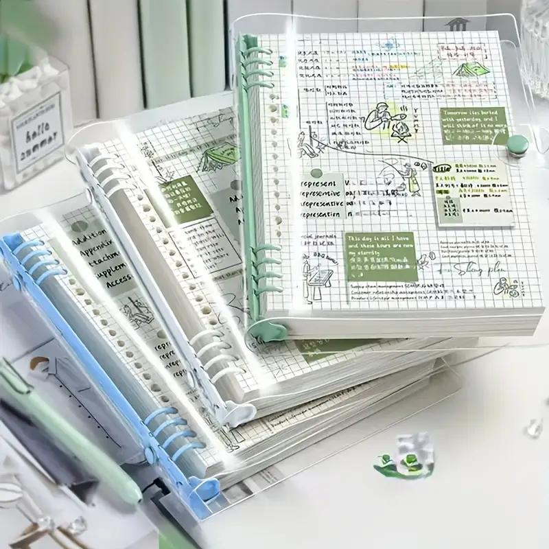 [Waterproof Loose-Leaf Notebook] Waterproof & Moisture-Proof 240-Page A5 PVC Transparent Loose-Leaf Durable Drawing Notebook | Replaceable Refillable Binder for Daily Writing, Office, and Study Use