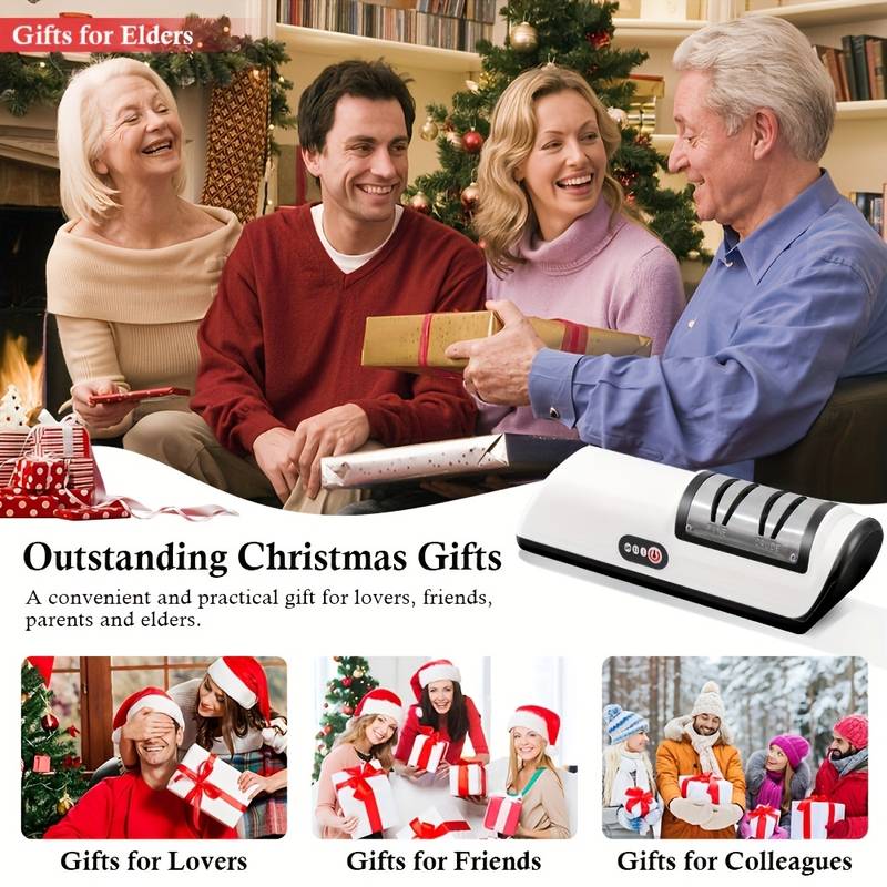 Professional, Durable, Effective USB-powered electric knife sharpener, with a 20-degree straight blade for secondary sharpening, suitable for kitchen knives, slicing knives, peeling knives, and ceramic knives. Ideal gift for Christmas and Va