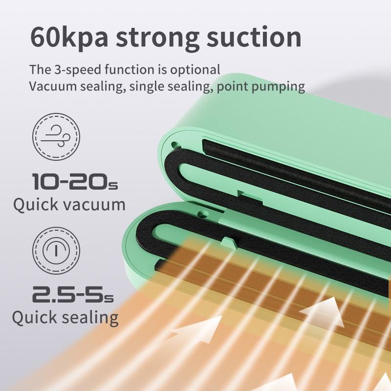 Mini Vacuum Sealer Machine, Home Use Small Automatic Wireless Vacuum Sealer, Compact Design USB Charging, Smart Food Bag Sealing Kitchen Packaging Tool