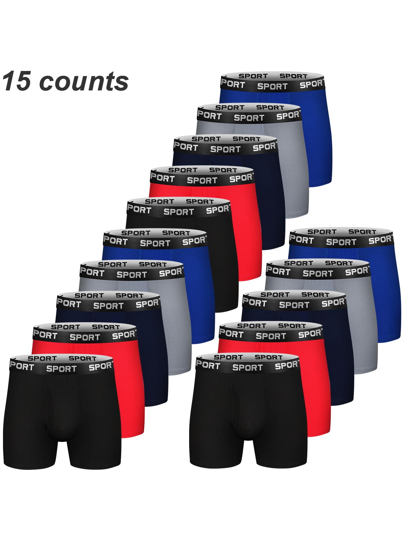 Men's Solid Color / Letter Tape Stretchy Boxer Briefs, Casual Comfy Slim Fit Breathable Moisture Absorption Opening Crotch Underwear for Daily Wear, Mens Underwear for All Seasons, Undergarments, Athleisure Menswear, Underwear Boxer Briefs