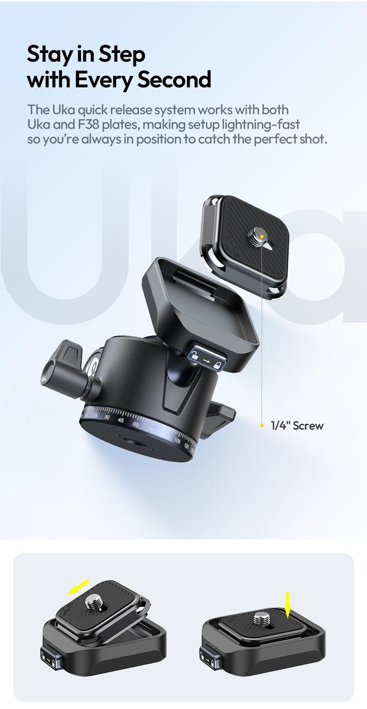 ULANZI Ombra Lightweight Travel Tripod, 59" Professional 5 Section Aluminum Camera Tripod with Claw Super Quick Release Design, for Canon Nikon Sony Cameras DSLR iPhone, Max Load 17lb