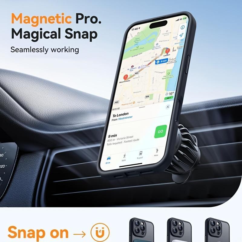 Luxury Magnetic Wireless Charging soft Phone Case for iPhone 17 16 15 14 13 12 11 Pro Max plus Matte Translucent Hard Pc Armor Shockproof Camera Lens Case