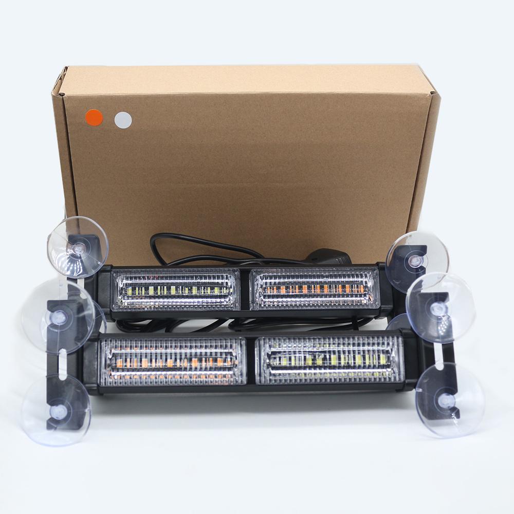 2-in-1 Suction Cup Strobe Light - Windshield Warning & Decoration LED Bar - Multi-Mode Strobe Light - Plug into Cigarette Lighter - Change Modes Instantly