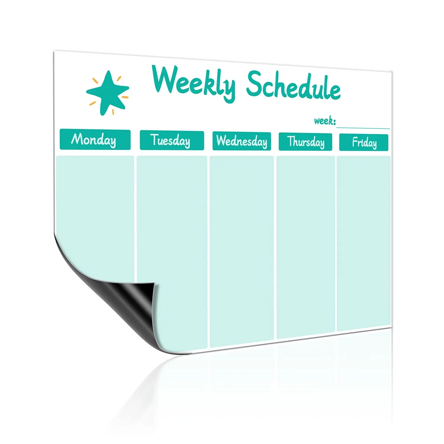 Weekly Plan Magnetic Whiteboard, Magnetic Refrigerator Calendar, Whiteboard Schedule Sticker, Can Be Repeatedly Erased, Magnetic Adsorption, Glue Free,For Kitchen, Office, Home Use