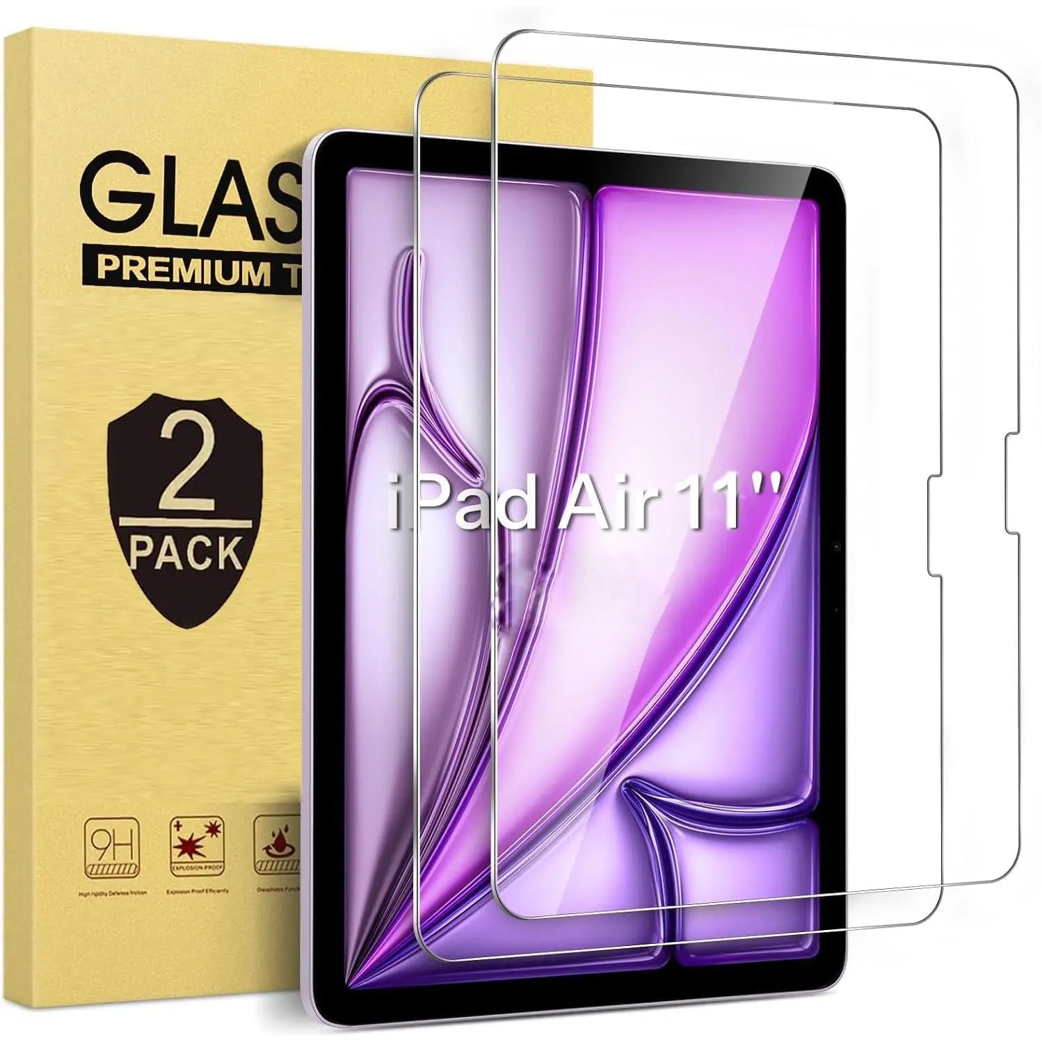 [2 Pack]  Screen Protector for iPad Air 11 2026/2025/2024 (Air 8th/7th/6th Generation M4/M3/M2) Model:A3460/A3266,A3267,A2902, A2903, Tempered Glass Film Guard for iPad Air 11-inch Anti-Scratch Pencil & Case Compatible  Clear