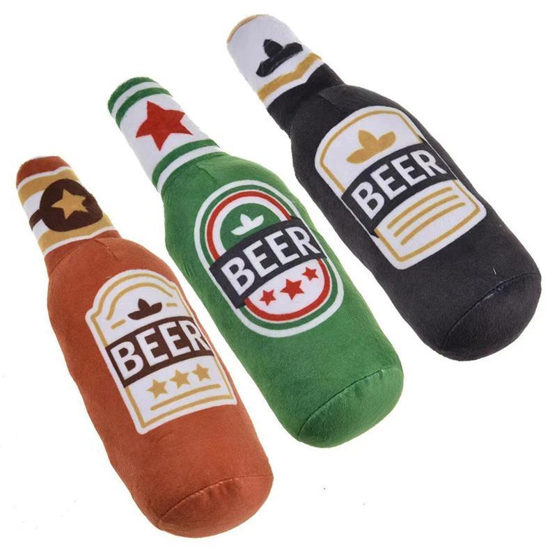 Plush Dog Toys Beer Bottle Shaped Small Large Dogs Bite-Resistant Clean Teeth Chew Toy Pets Squeaky Interactive Playing Supplies Plush Dog Toys Beer Bottle Shaped Small Large Dogs Bite-Resistant Clean Teeth Chew Toy Pets Squeaky Interactive Playing Supplies