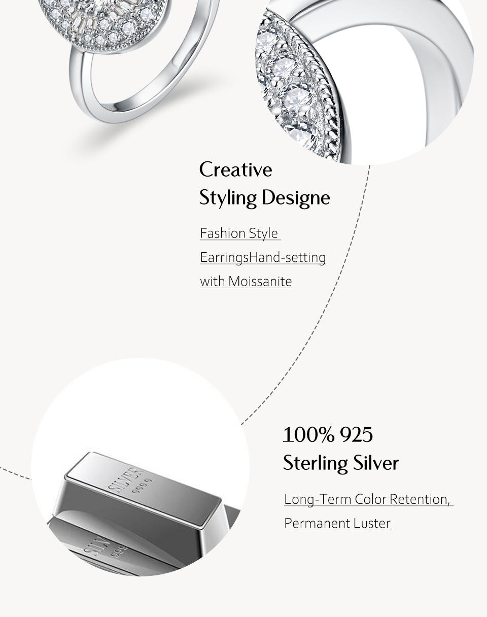 D/VVS1 Round Moissanite Engagement Ring for Women – Lab-Created Diamond Look, 925 Sterling Silver valentines gifts for gf