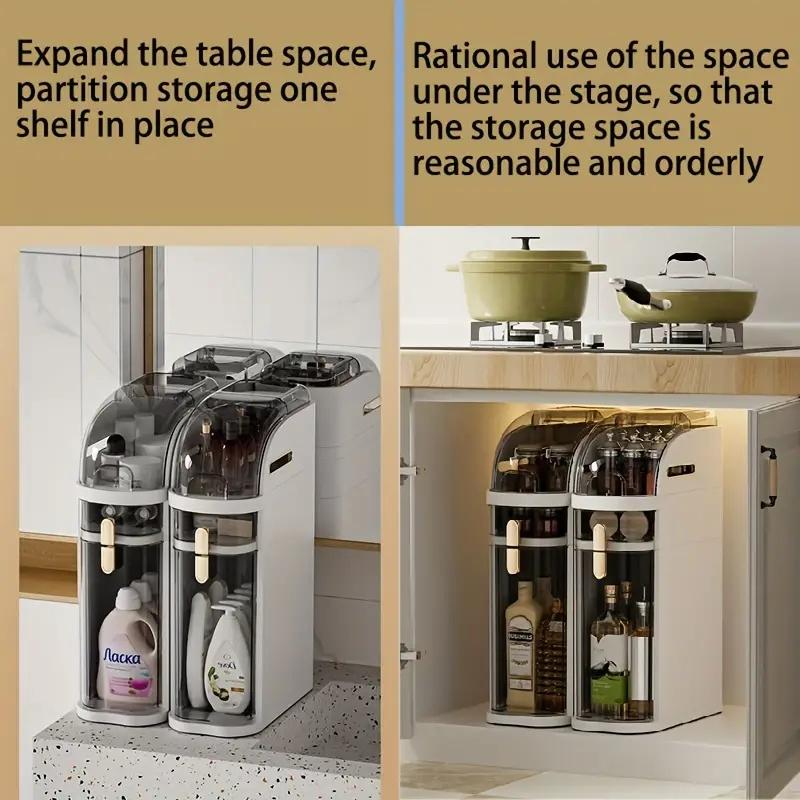 UFORU Ultra-Thin Four-Layer Narrow Storage Cabinet with Narrow Storage Box,Waterproof Design, Holder Organizer,Drawer Chest Dresser Open Bookshelf, Minimalist Storage Space for Small Spaces at Home,Toilet,Non-Installation