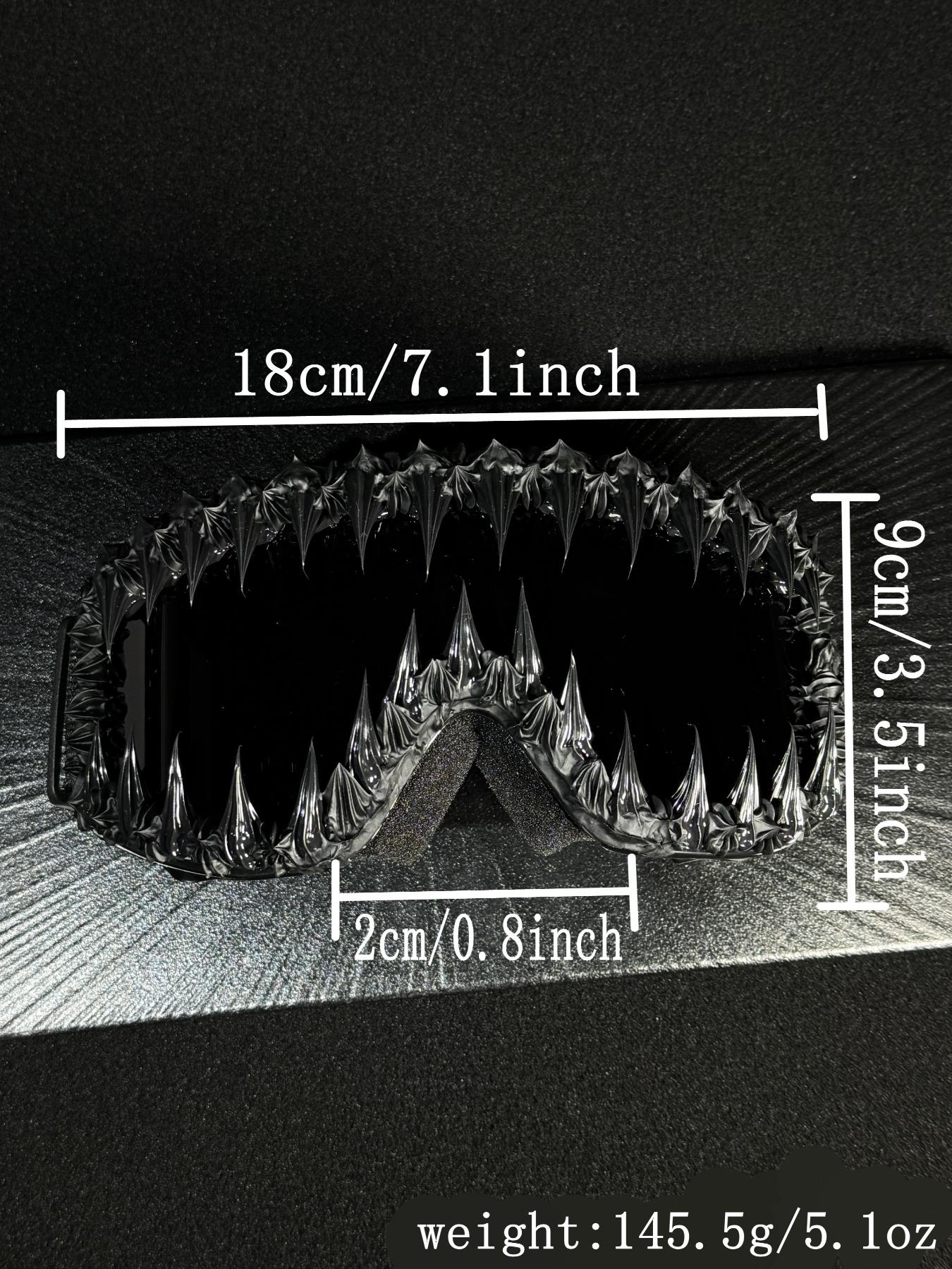 Punk Style Large Frame Anti-Wind Ski Goggles, Adjustable Elastic Strap, Handmade Random Effect, Outdoor Sports Eyewear